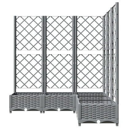 Hageespalje Plantekasse PP lysegrå 120x120x121,5 cm PP