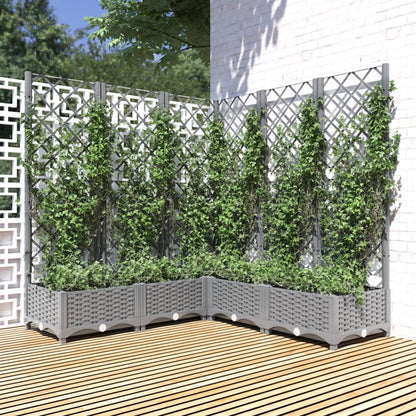 Hageespalje Plantekasse PP lysegrå 120x120x121,5 cm PP