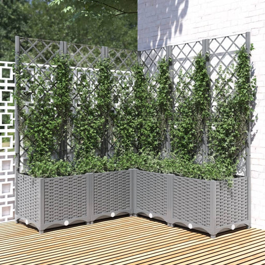 Hageespalje Plantekasse PP lysegrå 120x120x136 cm PP