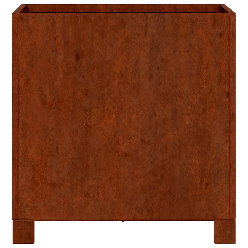 Plantekasser med ben 2 stk rust 40x40x40 cm cortenstål