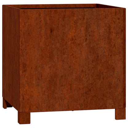 Plantekasser med ben 2 stk rust 40x40x40 cm cortenstål