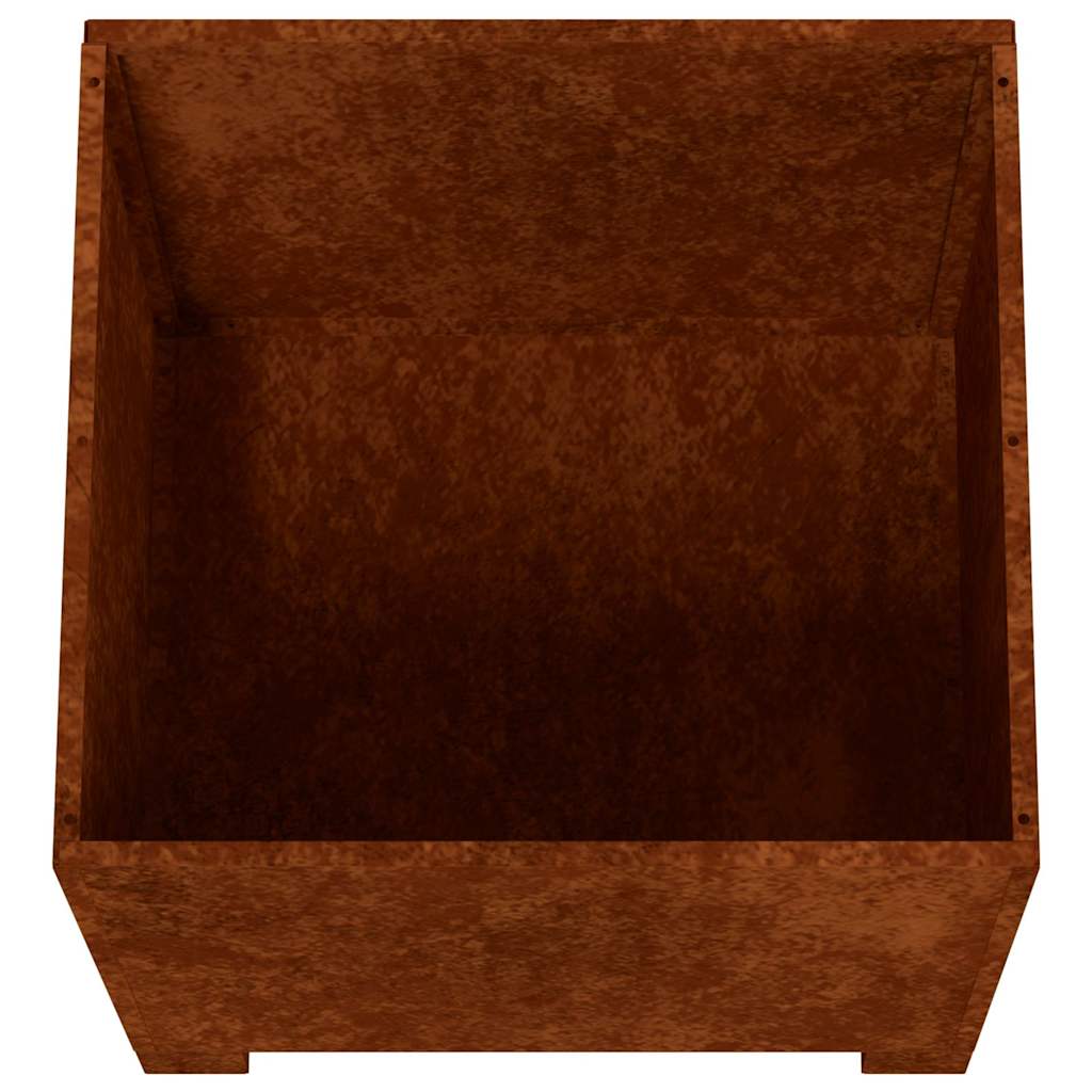 Plantekasser med ben 2 stk rust 40x40x40 cm cortenstål