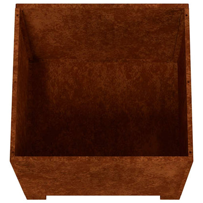 Plantekasser med ben 2 stk rust 40x40x40 cm cortenstål
