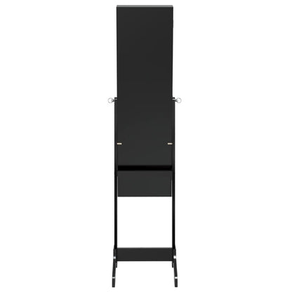 Veggspeil Svart Frittstående speil med LED 34x37x146 cm