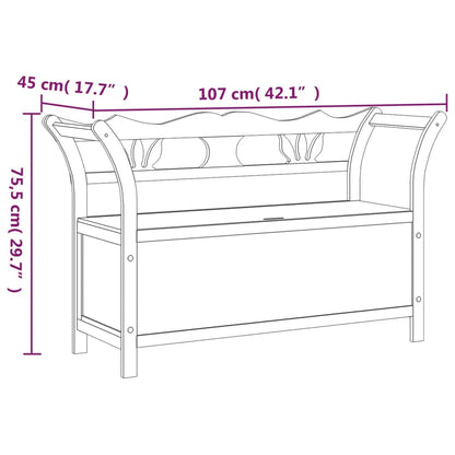 Benk hvit 107x45x75,5 cm heltre gran