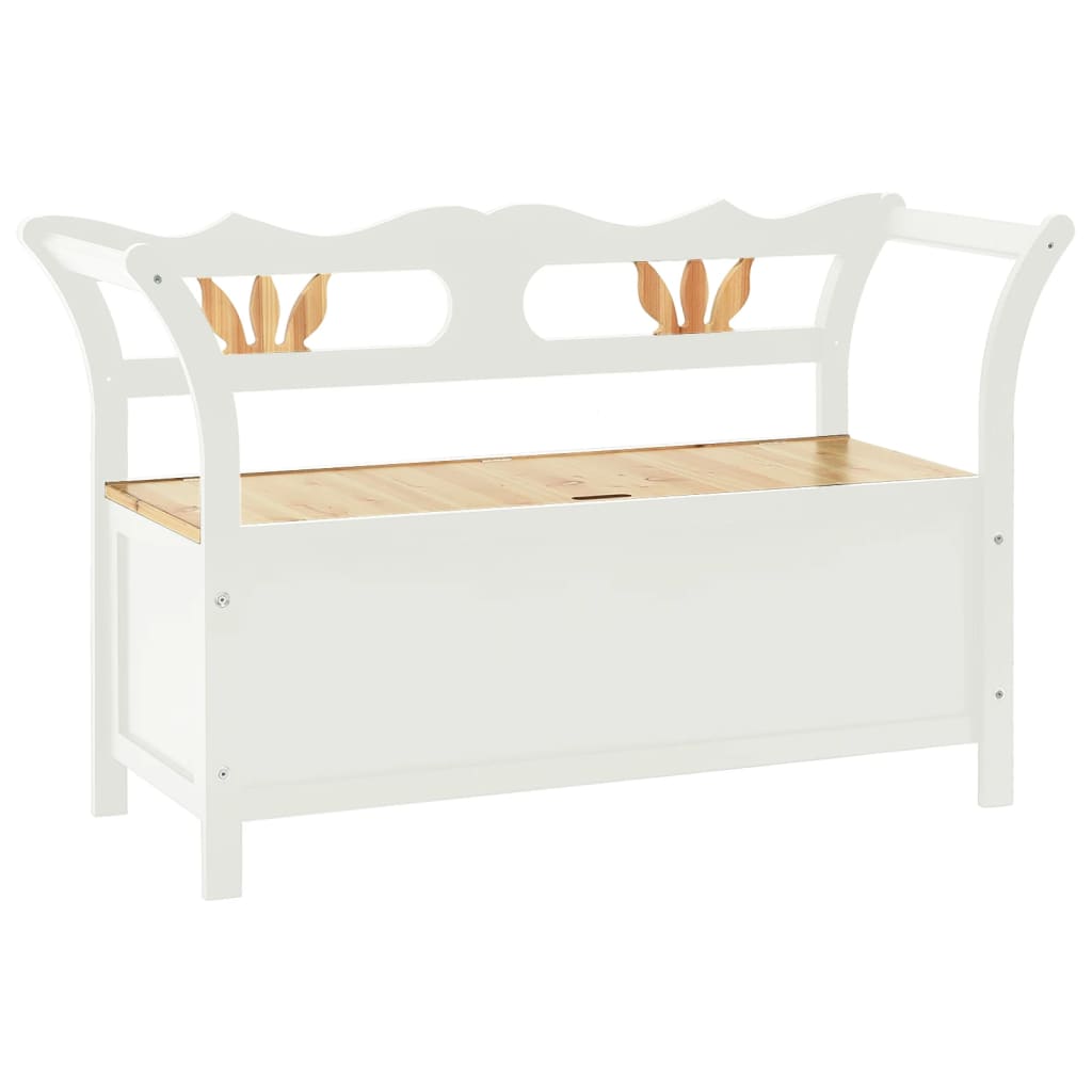 Benk hvit 107x45x75,5 cm heltre gran