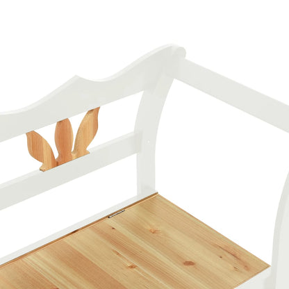 Benk hvit 107x45x75,5 cm heltre gran