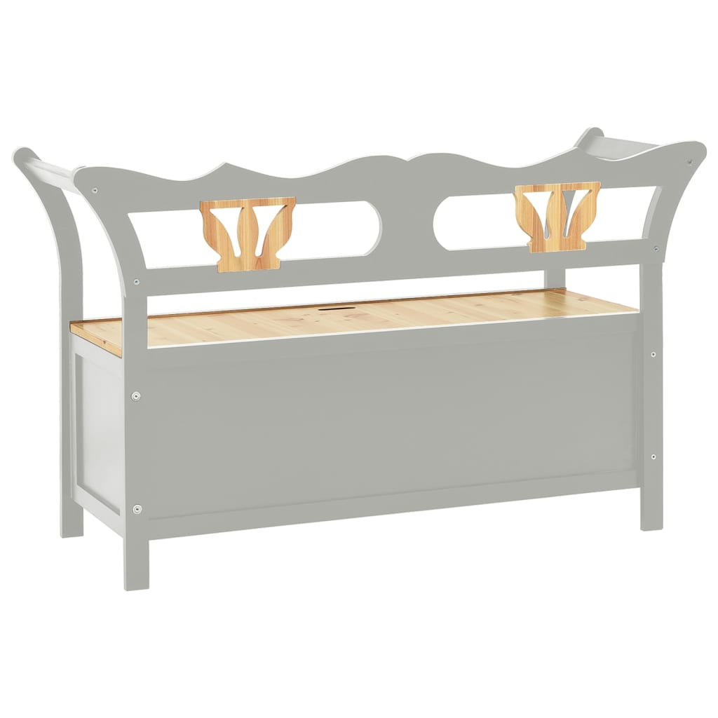 Sittebenk Grå 107x45x75,5 cm heltre gran