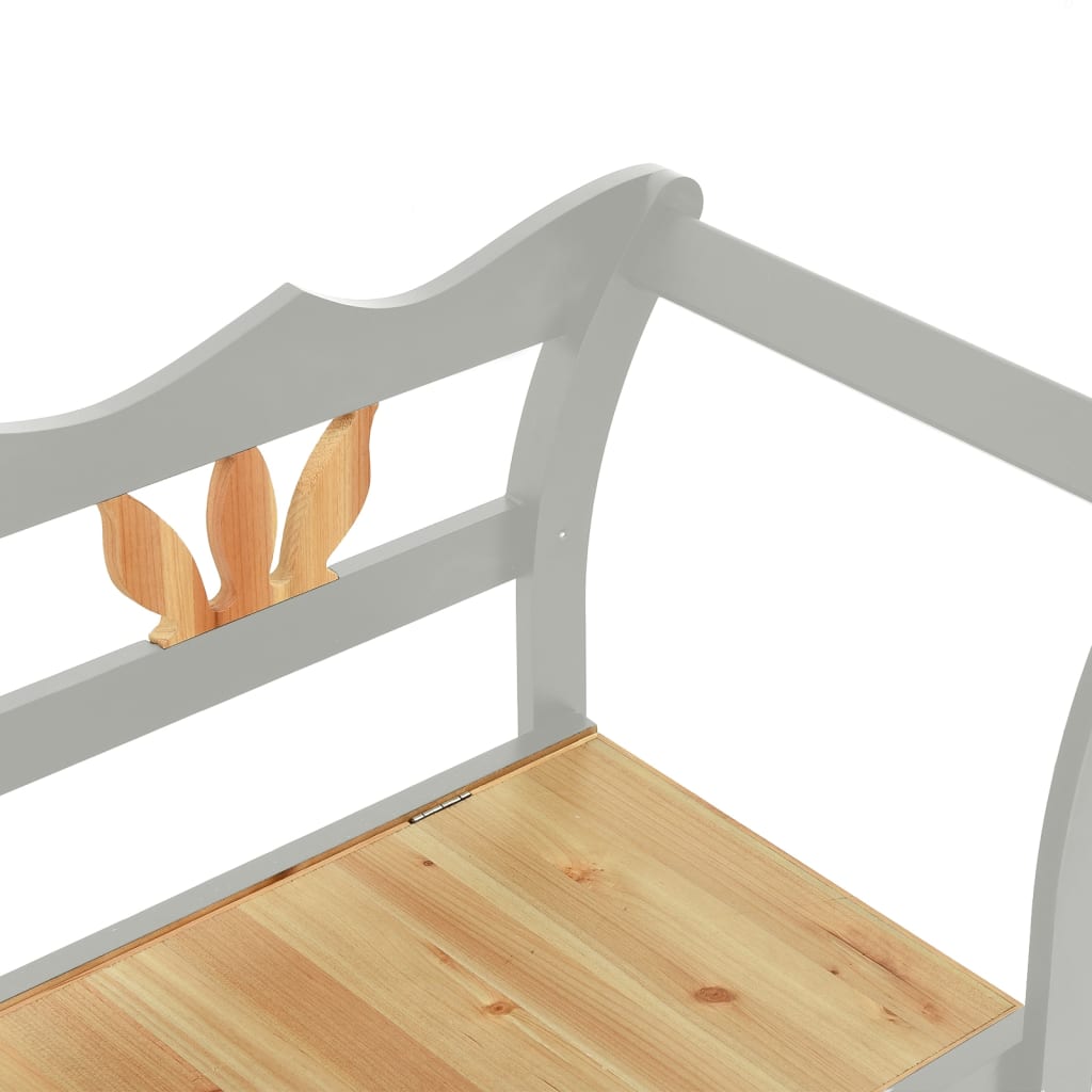 Sittebenk Grå 107x45x75,5 cm heltre gran