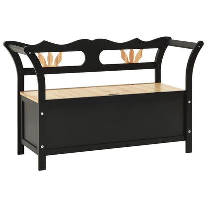 Benk svart 107x45x75,5 cm heltre gran
