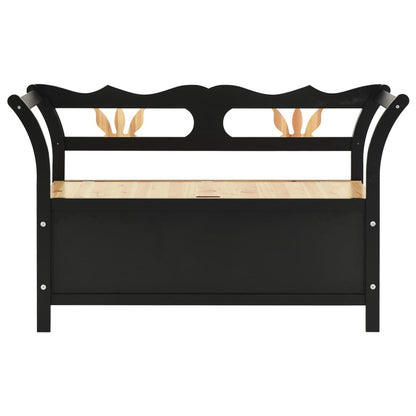 Benk svart 107x45x75,5 cm heltre gran