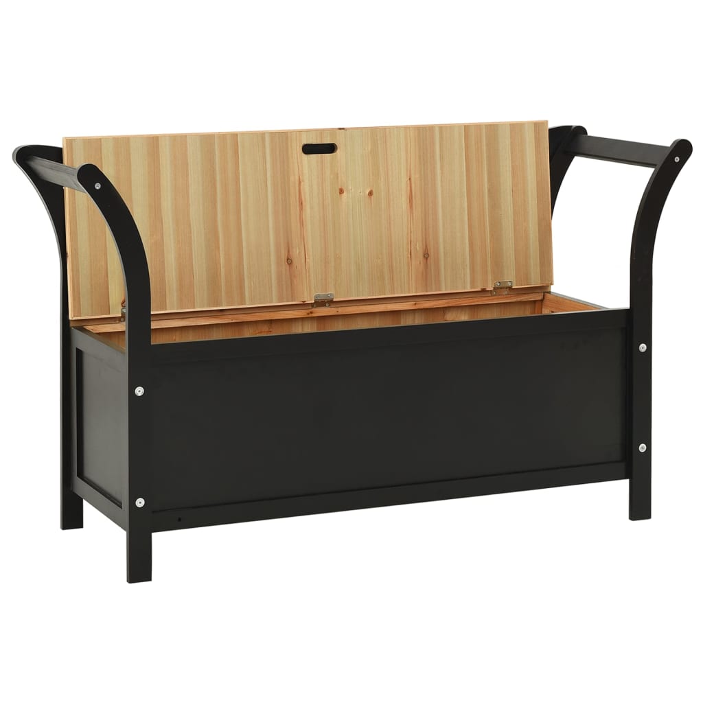 Benk svart 107x45x75,5 cm heltre gran