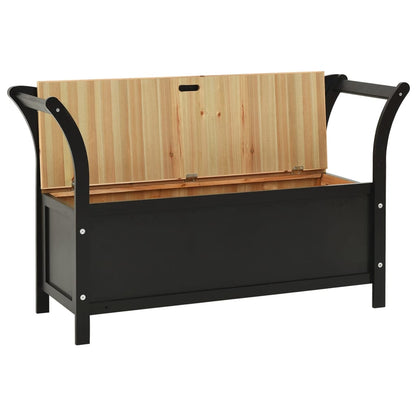 Benk svart 107x45x75,5 cm heltre gran