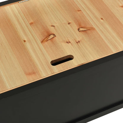 Benk svart 107x45x75,5 cm heltre gran