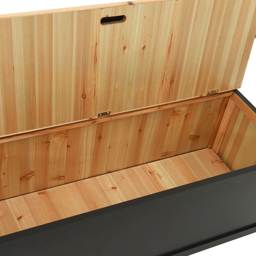 Benk svart 107x45x75,5 cm heltre gran