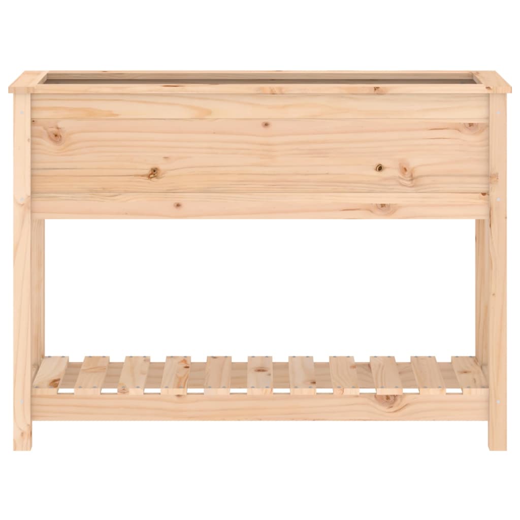 Utendørs Blomsterkasse Plantekasse Tre med hylle 111,5x34,5x81 cm heltre furu