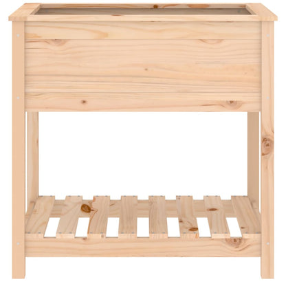 Plantekasse med hylle hvit 82,5x54x81 cm heltre furu