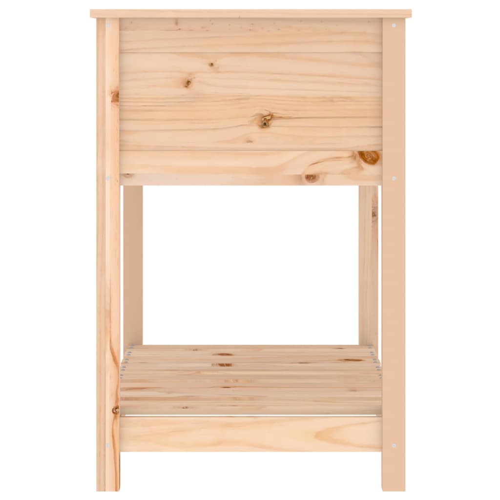 Plantekasse med hylle hvit 82,5x54x81 cm heltre furu