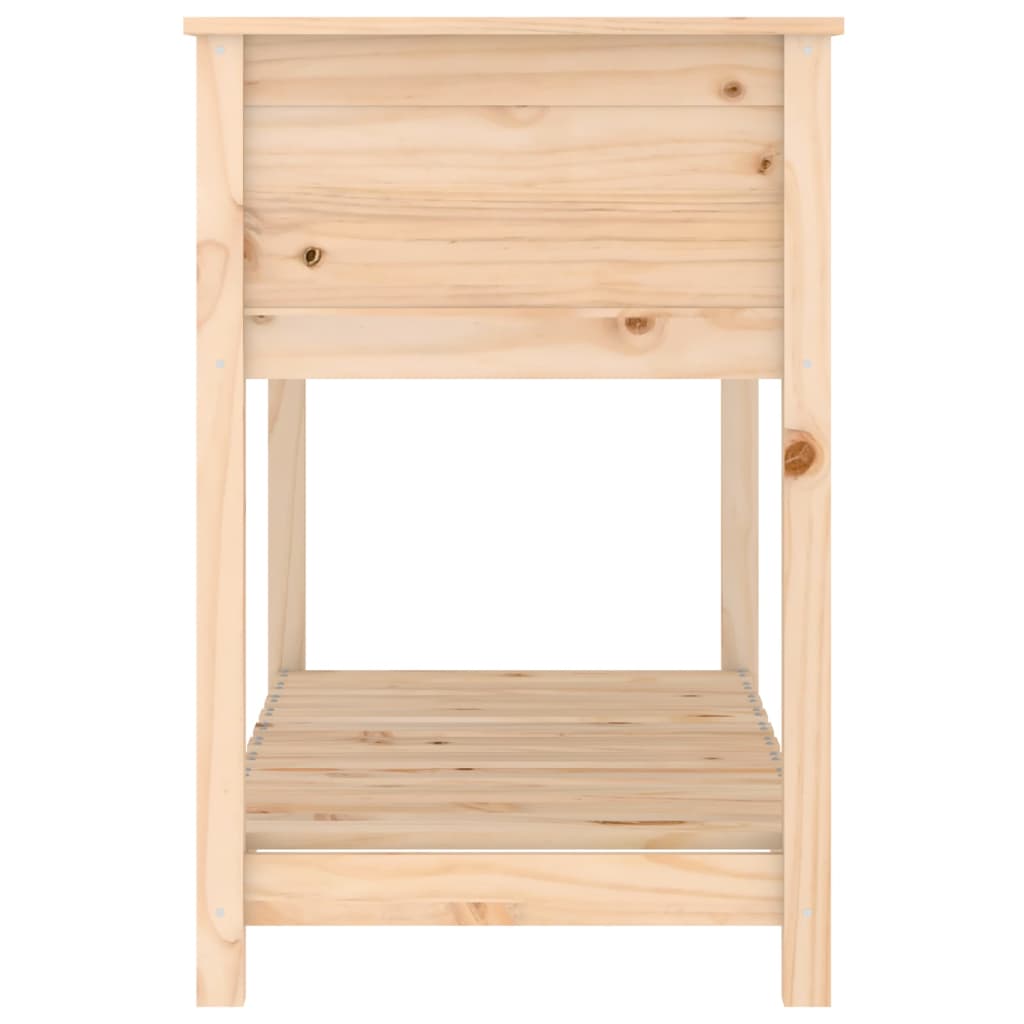 Utendørs Blomsterkasse Plantekasse Tre med hylle 111,5x54x81 cm heltre furu