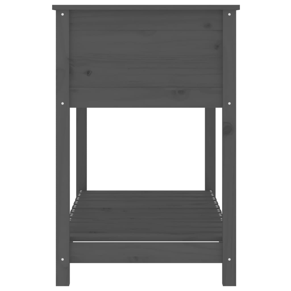 Utendørs Blomsterkasse Plantekasse Tre med hylle Svart 111,5x54x81 cm heltre furu