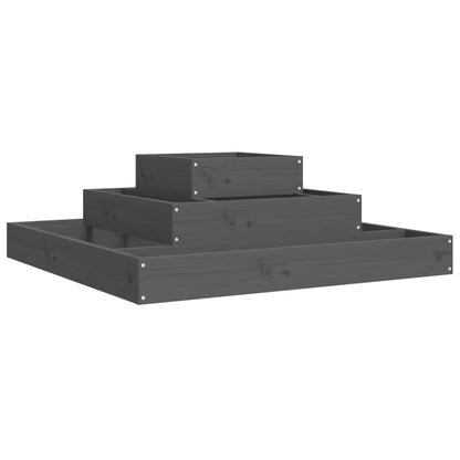 Plantekasse grå 80x80x27 cm heltre furu
