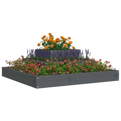 Plantekasse grå 80x80x27 cm heltre furu