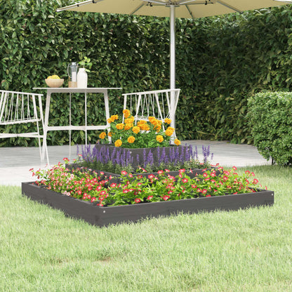 Plantekasse grå 80x80x27 cm heltre furu