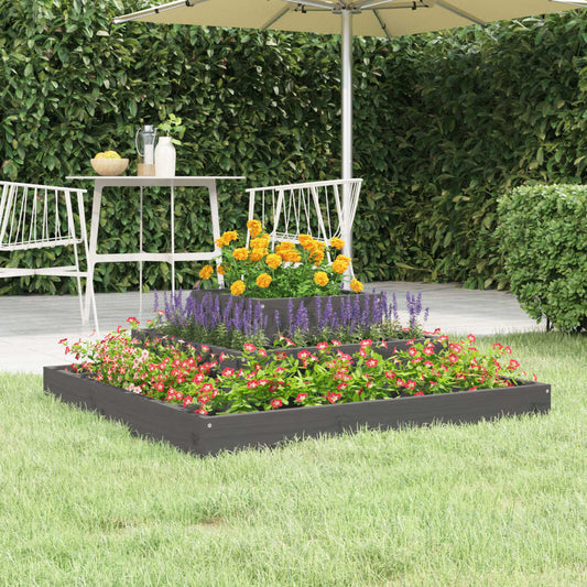 Utendørs Blomsterkasse Plantekasse Tre Grå 80x80x27 cm heltre furu