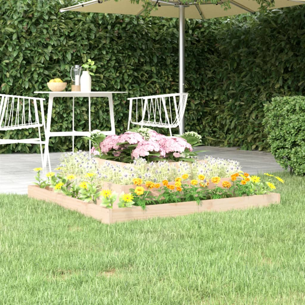 Utendørs Blomsterkasse Plantekasse Tre 110x110x27 cm heltre furu