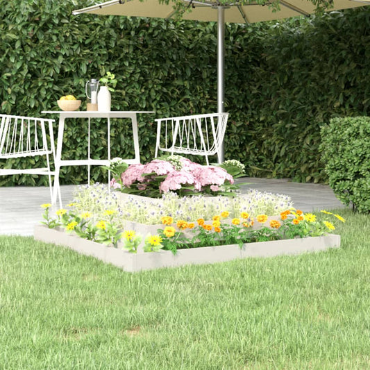 Utendørs Blomsterkasse Plantekasse Tre Hvit 110x110x27 cm heltre furu