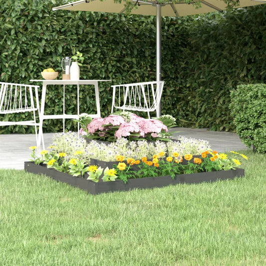 Utendørs Blomsterkasse Plantekasse Tre Grå 110x110x27 cm heltre furu