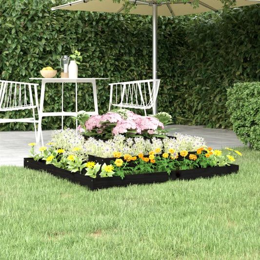 Utendørs Blomsterkasse Plantekasse Tre Svart 110x110x27 cm heltre furu