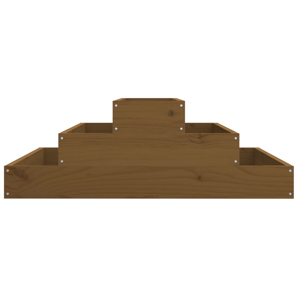 Utendørs Blomsterkasse Plantekasse Tre Honningbrun 80x80x27 cm heltre furu