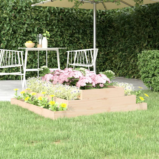 Utendørs Blomsterkasse Plantekasse Tre 110x110x27 cm heltre furu