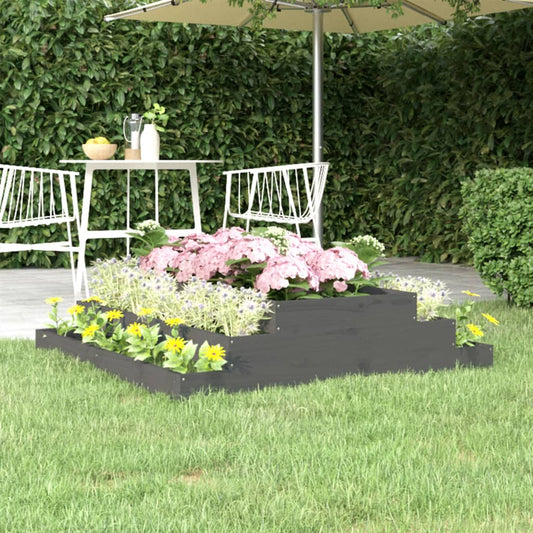 Utendørs Blomsterkasse Plantekasse Tre Grå 110x110x27 cm heltre furu