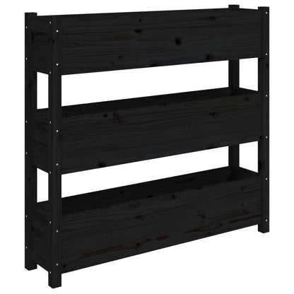 Plantekasse svart 112x25x104,5 cm heltre furu