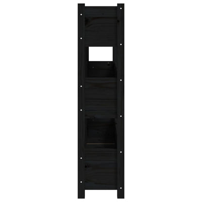 Plantekasse svart 112x25x104,5 cm heltre furu