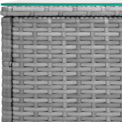 Hagebord Kunstrotting Sidebord Grå 40x37x40,5 cm polyrotting og herdet glass
