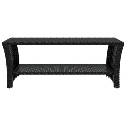 Salongbord Sofabord Svart 100x50x40 cm polyrotting