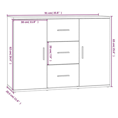 Skjenk Svart 91x29,5x65 cm