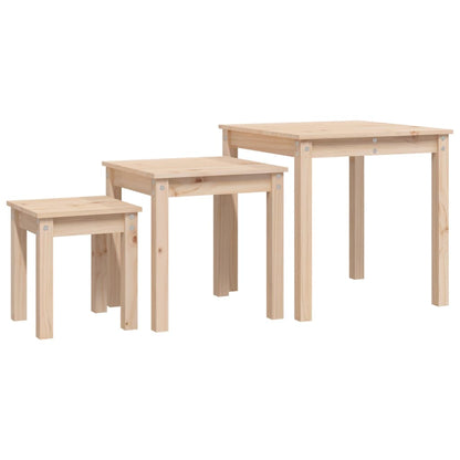 Sidebord Tre Stablebord 3 stk heltre furu
