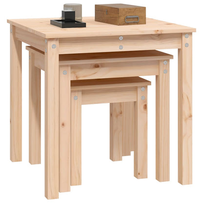 Sidebord Tre Stablebord 3 stk heltre furu