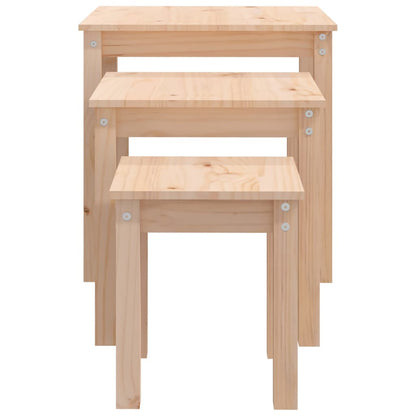 Sidebord Tre Stablebord 3 stk heltre furu