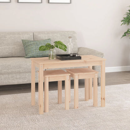 Sidebord Tre Stablebare 3 stk heltre furu