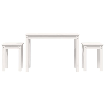 Sidebord Hvit Stablebare 3 stk heltre furu