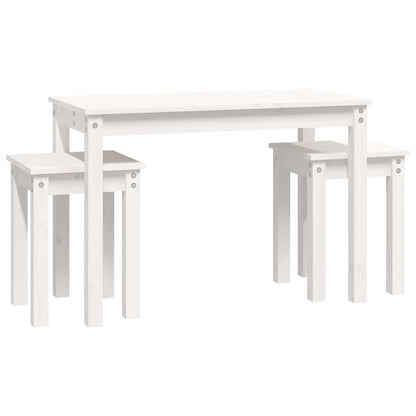 Sidebord Hvit Stablebare 3 stk heltre furu