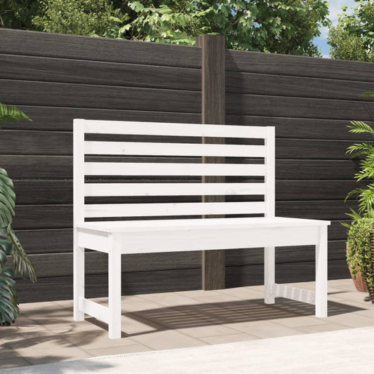 Hagebenk Tre hvit 109 cm heltre furu