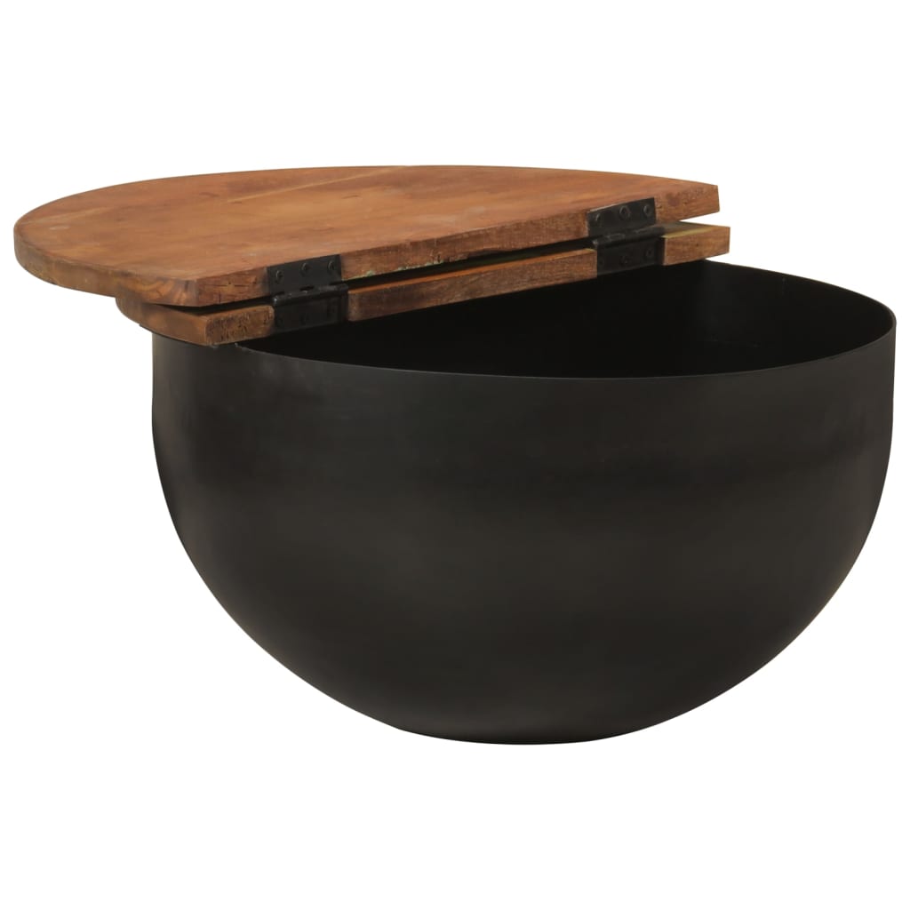 Salongbord Sofabord Svart 50x27 cm gjenvunnet heltre