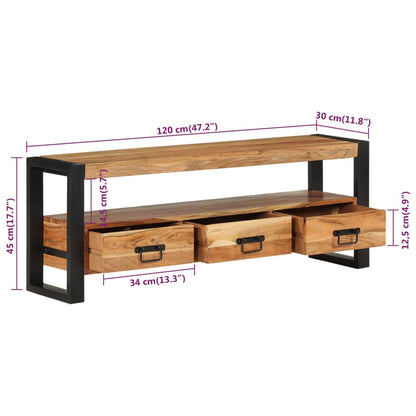 TV-Møbel Tre TV-benk heltre akasie 120x30x45 cm