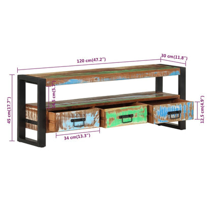 TV-Møbel Tre TV-benk 120x30x45 cm gjenvunnet heltre